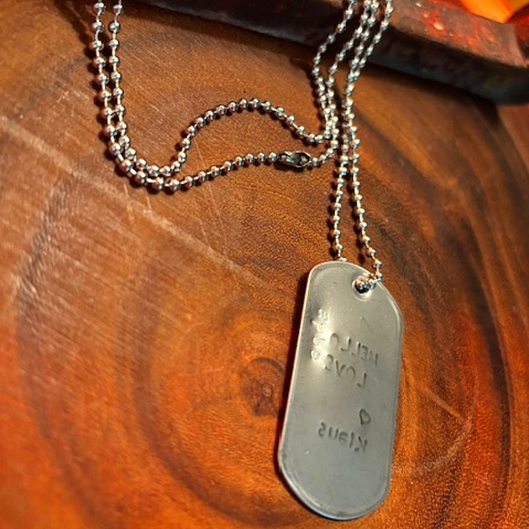 Hello love Klaus, 30 inch necklace military dog tag - Picture 6 of 6